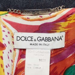 مملوكة مسبقًا Dolce & Gabbana Vintage Pink Tweed and Denim Trim Jacket M