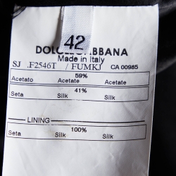 Pre Owned Dolce & Gabbana Black Silk Satin Cropped Jacket M