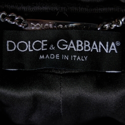 Pre Owned Dolce & Gabbana Black Silk Satin Cropped Jacket M