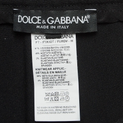 Pre Owned Dolce & Gabbana Black Side Stripe Knit Joggers S