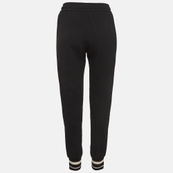 Pre Owned Dolce & Gabbana Black Side Stripe Knit Joggers S