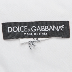 Pre Owned Dolce & Gabbana White Poplin Tiered Midi Skirt S