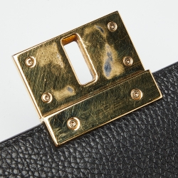 Pre Owned Dolce & Gabbana Black Leather Small Rosalia Shoulder Bag