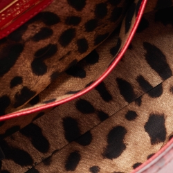 Pre Owned Dolce & Gabbana Red Python Medium Miss Sicily Top Handle Bag