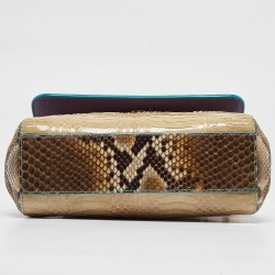 مملوكة مسبقًا حقيبة دولتشي أند غابانا ميس سيسيلي إصدار محدود جلد تمساح وثعبان متعددة الألوان صغيرة بيد علوية