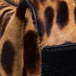 مملوكة مسبقًا Dolce and Gabbana Leopard Print Calfhair Large Miss Sicily Top Handle Bag