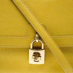 مملوكة مسبقًا حقيبة دولتشي أند غابانا يد علوية ميس دولتشي جلد صفراء