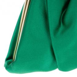 مملوكة مسبقًا Dolce and Gabbana Green Satin Miss Lady Clutch