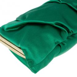 مملوكة مسبقًا Dolce and Gabbana Green Satin Miss Lady Clutch