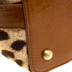 مملوكة مسبقًا Dolce and Gabbana Brown Leopard Print Canvas Tote
