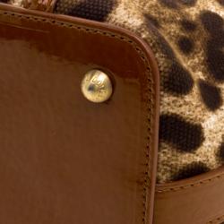مملوكة مسبقًا Dolce and Gabbana Brown Leopard Print Canvas Tote