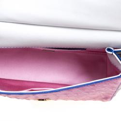 Pre Owned Dolce and Gabbana Multicolor Croc and Ostrich Leather Small Miss Sicily Top Handle Bag