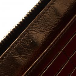 Pre Owned Dolce and Gabbana Black Leather Zip Around Wallet