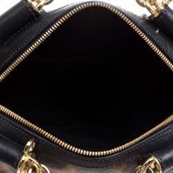 Dolce and Gabbana Leopard Print Coated Canvas Miss Sicily Bowling Bag