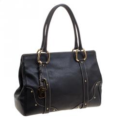 مملوكة مسبقًا حقيبة يد دولتش آند غابانا بدلاية دي جي جلد سوداء