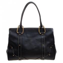 مملوكة مسبقًا حقيبة يد دولتش آند غابانا بدلاية دي جي جلد سوداء