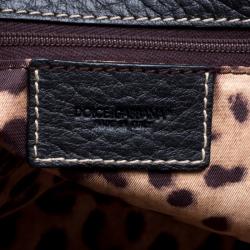 مملوكة مسبقًا حقيبة يد دولتش آند غابانا بدلاية دي جي جلد سوداء