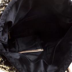 مملوكة مسبقًا Dolce and Gabbana Gold/Silver Sequin Embellished Drawstring Tote