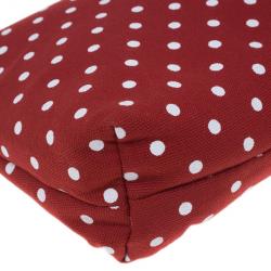 Pre Owned Dolce and Gabbana Red Fabric Polka Dot Clutch