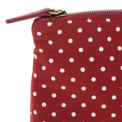 Pre Owned Dolce and Gabbana Red Fabric Polka Dot Clutch