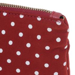 Pre Owned Dolce and Gabbana Red Fabric Polka Dot Clutch