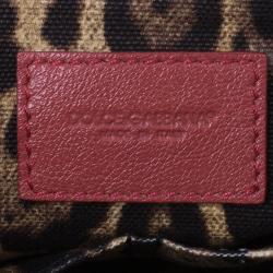 Pre Owned Dolce and Gabbana Red Fabric Polka Dot Clutch
