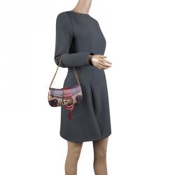 Pre Owned حقيبة كلتش دولتشي أند غابانا سلسلة جلد ثعبان متعددة الألوان