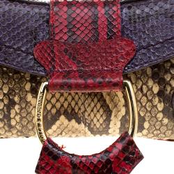 Pre Owned حقيبة كلتش دولتشي أند غابانا سلسلة جلد ثعبان متعددة الألوان