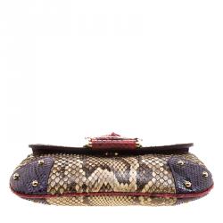 Pre Owned حقيبة كلتش دولتشي أند غابانا سلسلة جلد ثعبان متعددة الألوان