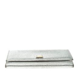 Pre Owned محفظة كونتيننتال دولتشي أند غابانا جلد فضية