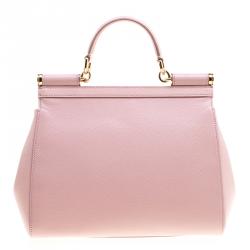 Pre Owned حقيبة يد دولتشي أند غابانا ميس سيسلي جلد وردي متوسطة