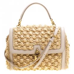 DOLCE & GABBANA Dolce medium woven raffia shoulder bag