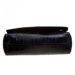 مملوكة مسبقًا حقيبة كتف دولتشي أند غابانا جلد أسود بقلاب