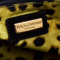 مملوكة مسبقًا حقيبة كتف دولتشي أند غابانا جلد أسود بقلاب