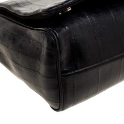 مملوكة مسبقًا حقيبة كتف دولتشي أند غابانا جلد أسود بقلاب