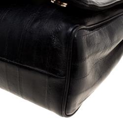 مملوكة مسبقًا حقيبة كتف دولتشي أند غابانا جلد أسود بقلاب