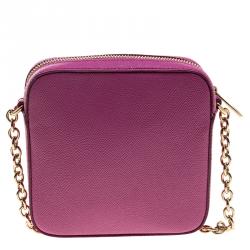 Pre Owned حقيبة كلتش دولتشي أند غابانا سلسلة جلد وردية