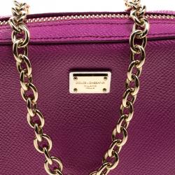 Pre Owned حقيبة كلتش دولتشي أند غابانا سلسلة جلد وردية