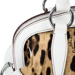 Pre Owned Dolce and Gabbana Animal Print Canvas Satchel