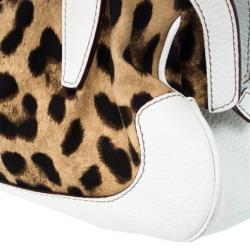 Pre Owned Dolce and Gabbana Animal Print Canvas Satchel