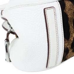 Pre Owned Dolce and Gabbana Animal Print Canvas Satchel