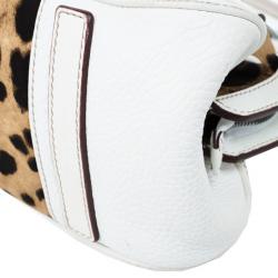 Pre Owned Dolce and Gabbana Animal Print Canvas Satchel