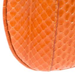 Pre Owned Dolce and Gabbana Orange Snakeskin Clutch