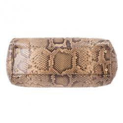 مملوكة مسبقًا Dolce and Gabbana Gold Python Medium Miss Sicily Satchel
