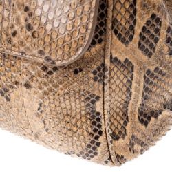 مملوكة مسبقًا Dolce and Gabbana Gold Python Medium Miss Sicily Satchel