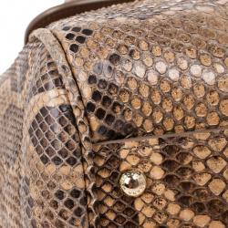 مملوكة مسبقًا Dolce and Gabbana Gold Python Medium Miss Sicily Satchel