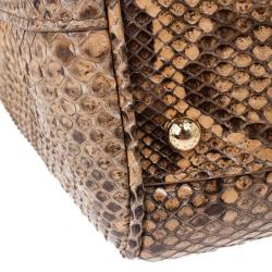 مملوكة مسبقًا Dolce and Gabbana Gold Python Medium Miss Sicily Satchel
