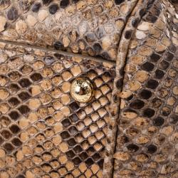 مملوكة مسبقًا Dolce and Gabbana Gold Python Medium Miss Sicily Satchel