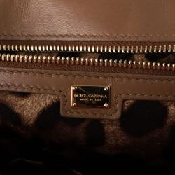 مملوكة مسبقًا Dolce and Gabbana Gold Python Medium Miss Sicily Satchel