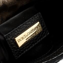 مملوكة مسبقًا Dolce and Gabbana Brown/Black Leopard Print Denim and Crochete Clutch Bag